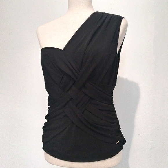 🎁ESCADA NWT One Shoulder w/ Front Criss-Cross Loose Bandaged Top ~RARE~ - Picture 7 of 16